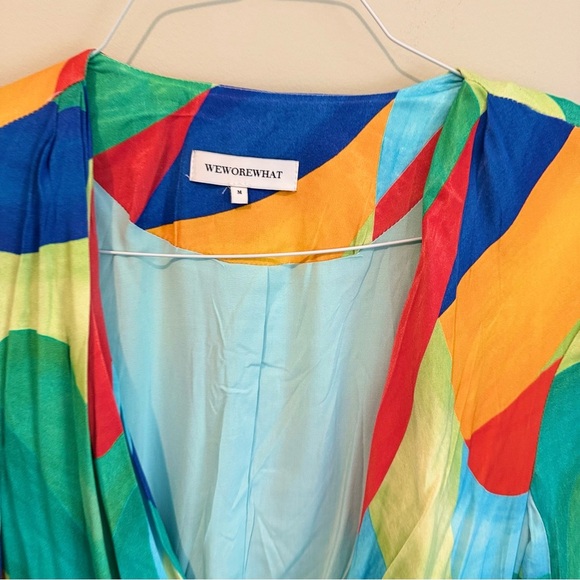 WeWoreWhat Vibrant Blue and Green Mini Dress - Picture 6 of 10